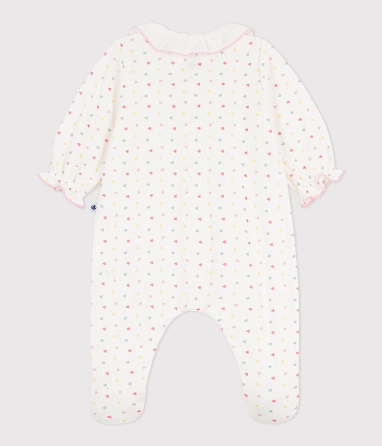 Babies' floral tube knit pyjama suit white/multicolor