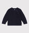 Babies' Cable Knit Cotton Pullover SMOKING blue