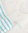 Newborn babies' two-piece cotton set with a stripy bottom half MARSHMALLOW blue/AQUATIC