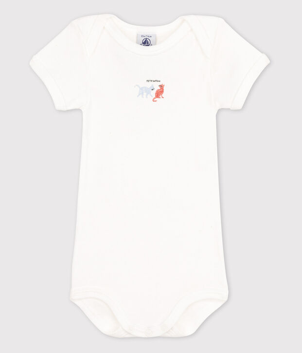 Babies' Short-Sleeved Bodysuit white/blue