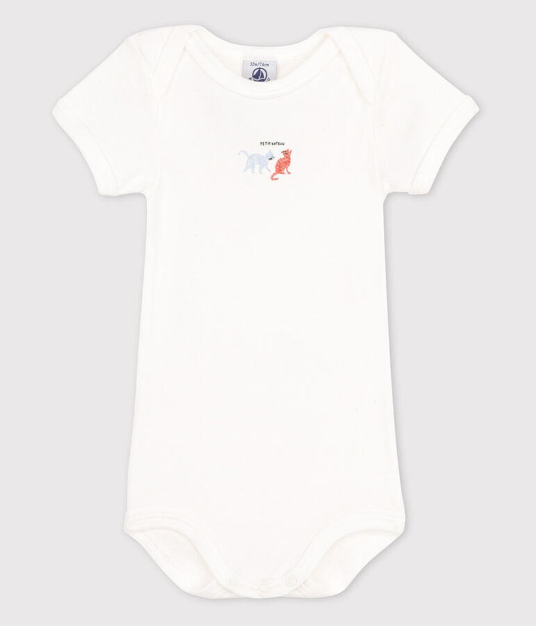 Babies' Short-Sleeved Bodysuit white/blue