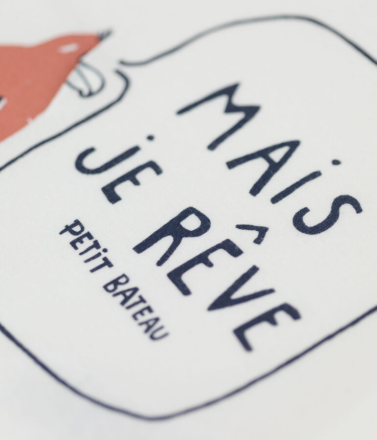 Babies' Short-Sleeved Organic Cotton T-Shirt With Motif white