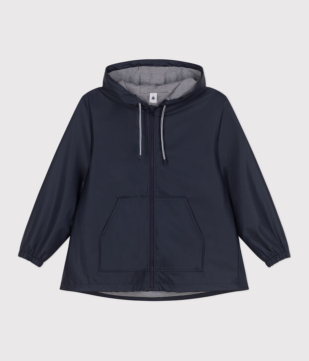 Women's short raincoat blue