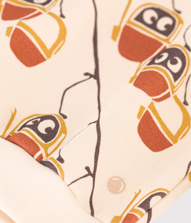 Children's unisex printed fleece sweatshirt Ecru/grey