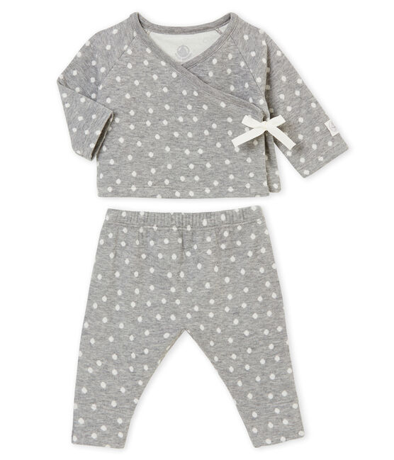 Baby girl's 2 piece set SUBWAY grey/MULTICO white