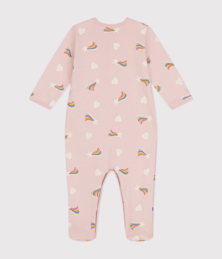 Babies' pyjama suit in star and heart print brushed fleece pink/multicolor
