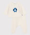 Babies' two-piece knitted outfit with a penguin print MARSHMALLOW white/MULTICO white