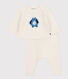 Babies' two-piece knitted outfit with a penguin print