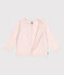 Babies' cotton cardigan in a decorative stitch FLEUR pink