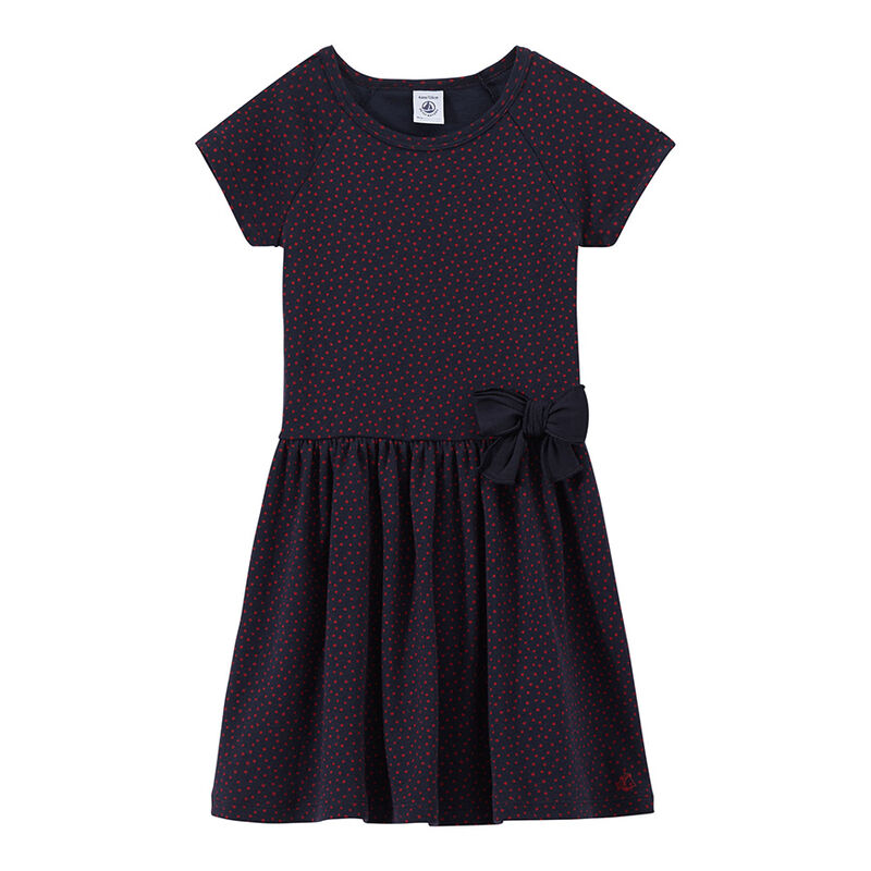Girls' polka-dot dress blue/red