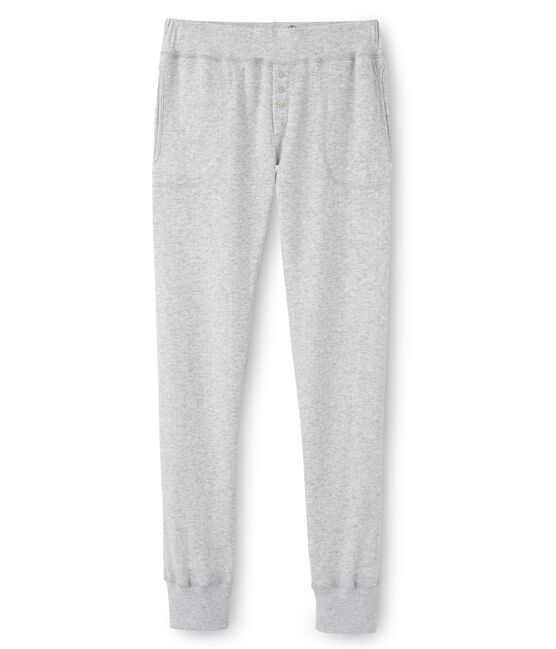 women's trousers in extra fine double knit POUSSIERE CHINE grey