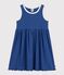 Children's sleeveless plain cotton dress blue