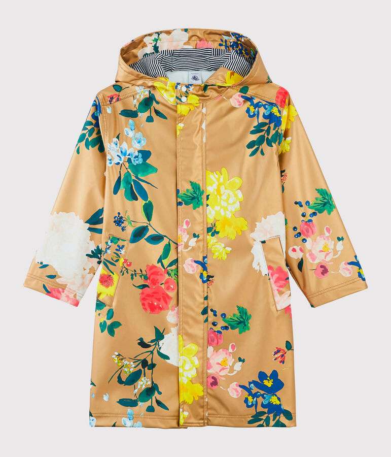 Girls' Waxed Coat pink/multicolor