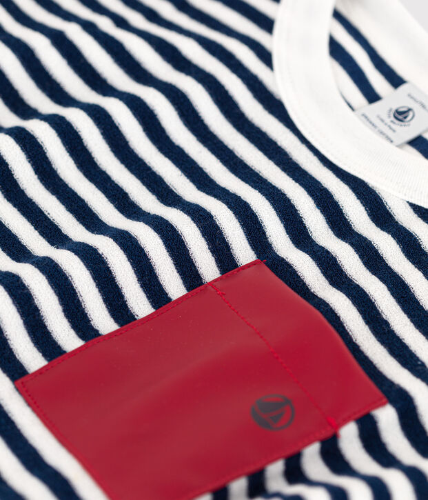 Boys' Stripy Terry Sweatshirt blue/white