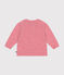 Knitted cardigan containing wool for babies. ROSELINE CHINE pink