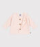 Babies' moss stitch cotton cardigan FLEUR pink