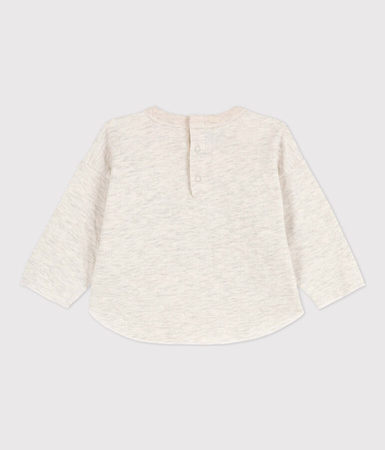 Babies' Long-Sleeved tube Knit T-Shirt MONTELIMAR CHINE beige