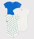 Short-Sleeved Cotton/Linen Bodysuits - 3-Pack