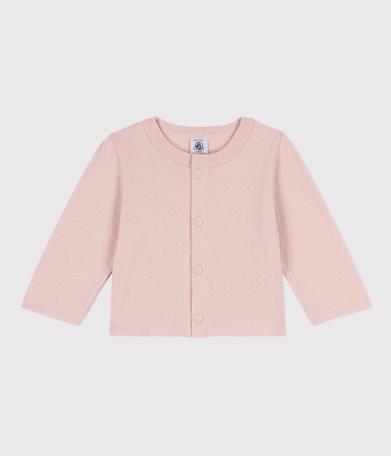 Babies' Plain Tube Knit Cardigan pink