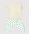 Babies' Organic Fleece Plant Print Clothing - 2-Piece Set MONTELIMAR beige/MULTICO white