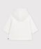 Babies' padded knitted jacket with a pinstripe lining white