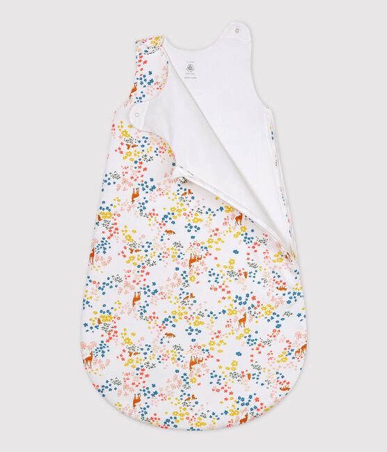 BABIES' FLORAL ORGANIC COTTON TOG 2-RATED SLEEPING BAG MARSHMALLOW white/MULTICO white