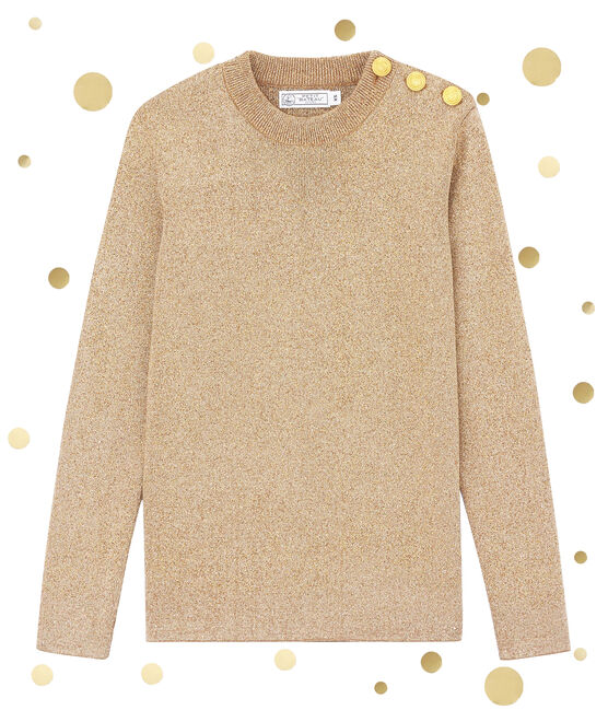 women's iconic sailor sweater BRINDILLE brown/DORE yellow