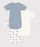Pack of babies' short-sleeved whale print cotton bodies multicolor