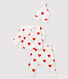 Babies' Red Heart Pattern Organic Cotton Clothing - 3-Piece Set