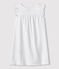 Girls' White Fine Cotton Nightdress ECUME white