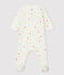 Babies' Colourful Puppies Organic Cotton Sleepsuit MARSHMALLOW white/MULTICO white