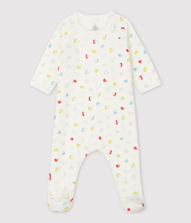 Babies' Colourful Puppies Organic Cotton Sleepsuit white/multicolor