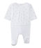 Baby's unisex dual-fabric chemisette-all-in-one ECUME white/SHITAKE brown