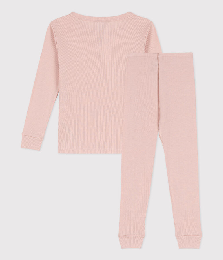 Children's Unisex Plain Cotton/Tencel Pyjamas pink