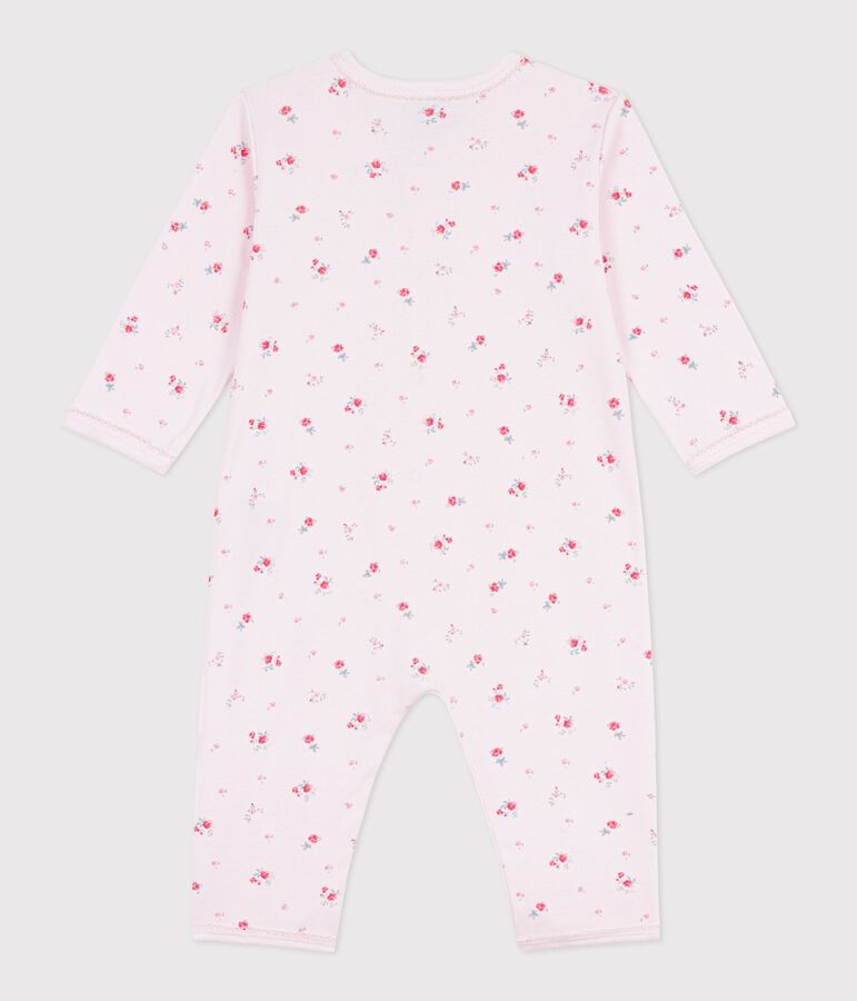 Babies' footless floral-print cotton pyjama suit BARELY pink/MULTICO