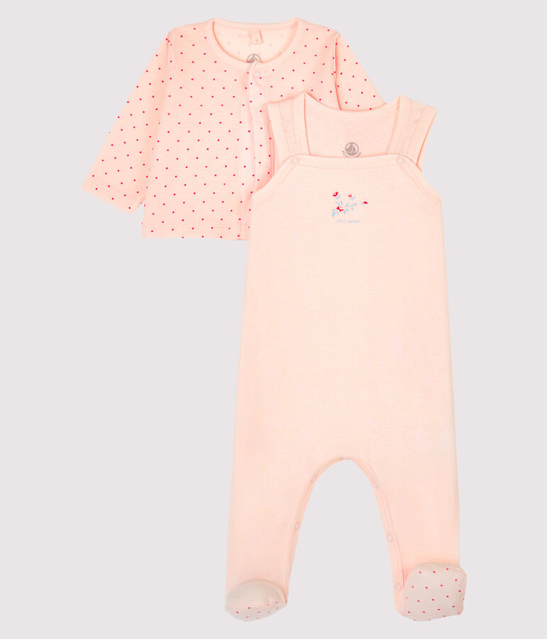 Babies' Ribbed Clothing - 2-Piece Set FLEUR pink/GEISHA pink