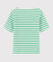 Girls' Short-Sleeved Jersey T-shirt ALOEVERA green/MARSHMALLOW white