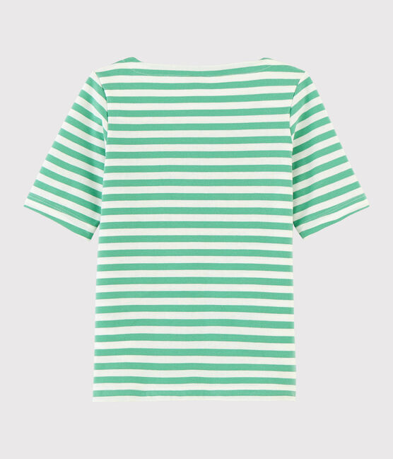 Girls' Short-Sleeved Jersey T-shirt ALOEVERA green/MARSHMALLOW white