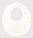 Baby's White Printed Tube Knit Bib
