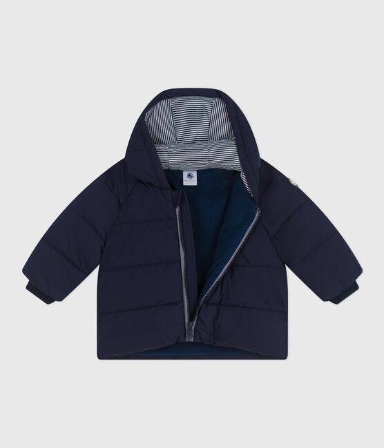 Babies' plain puffer jacket SMOKING blue