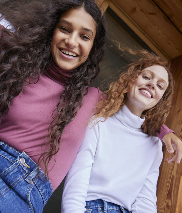 Women's ICONIC cotton polo neck T-shirt brown