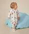 Babies' brushed fleece Christmas bauble print pyjamas MARSHMALLOW white/MULTICO white