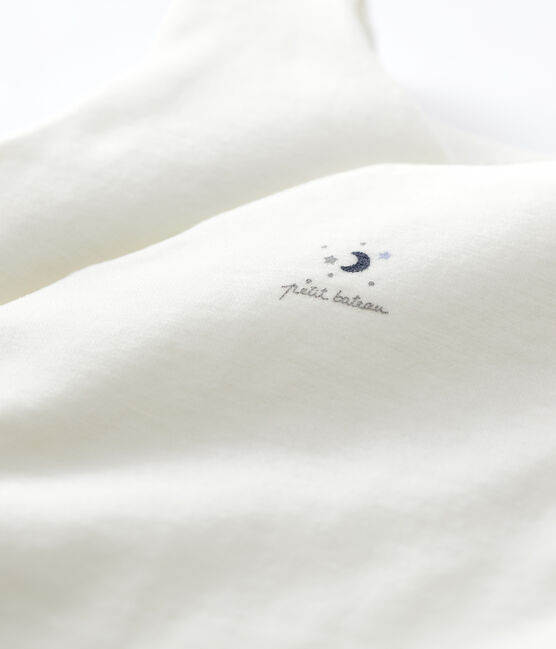 Babies' Organic Cotton Velour Sleeping Bag MARSHMALLOW white