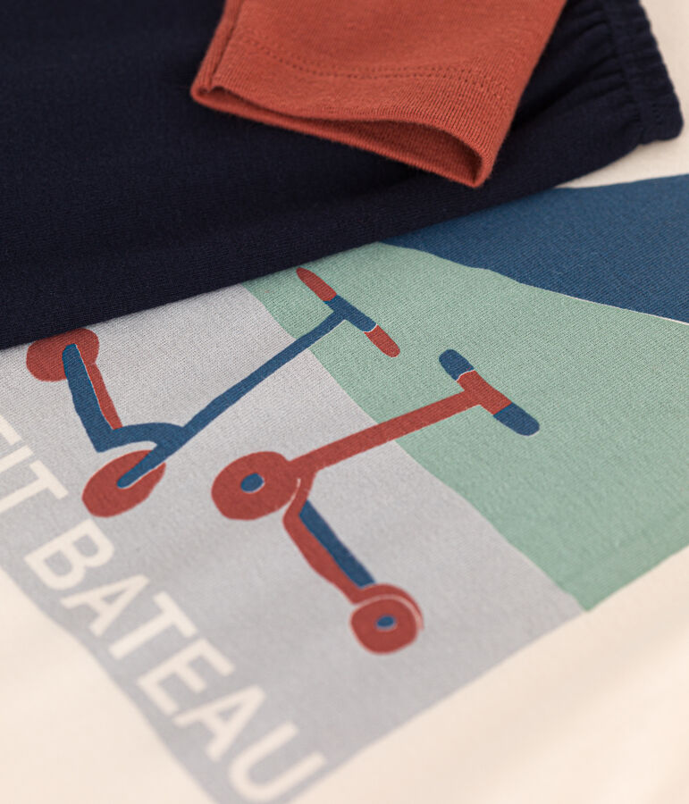 Children's Plain Cotton Scooter Print Pyjamas blue/multicolor