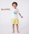 Children's short-sleeved printed cotton T-shirt MARSHMALLOW white