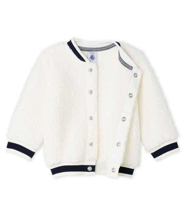 Unisex Babies' Cardigan in Sheepskin Sherpa white