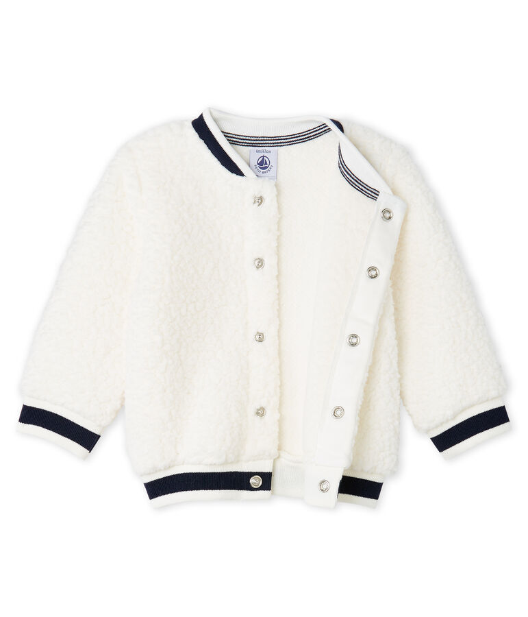 Unisex Babies' Cardigan in Sheepskin Sherpa white