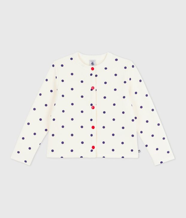 Children's spotted print cotton cardigan blue/blue