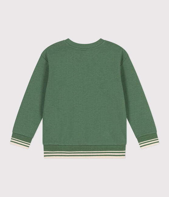 Children's unisex printed cotton sweatshirt PALMERAIE green
