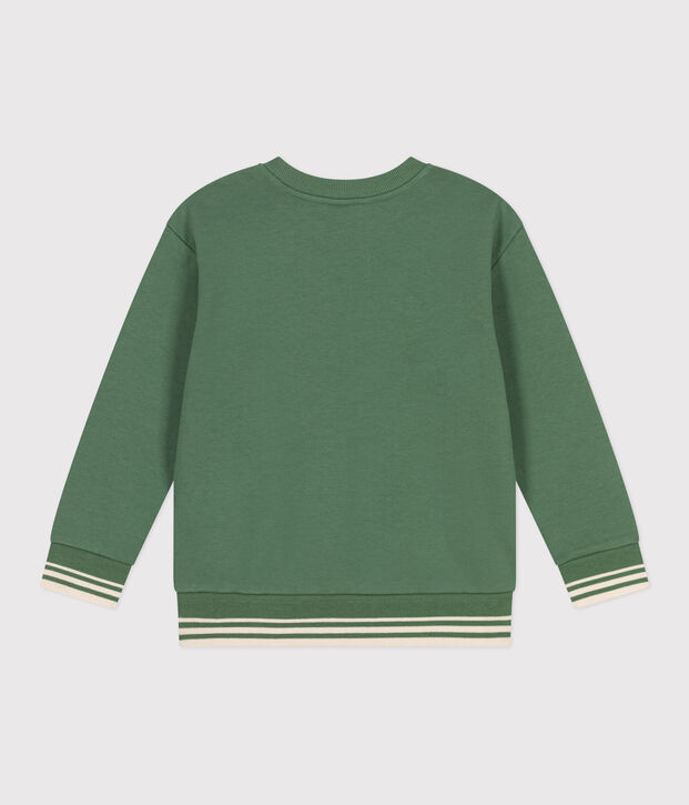 Children's unisex printed cotton sweatshirt green